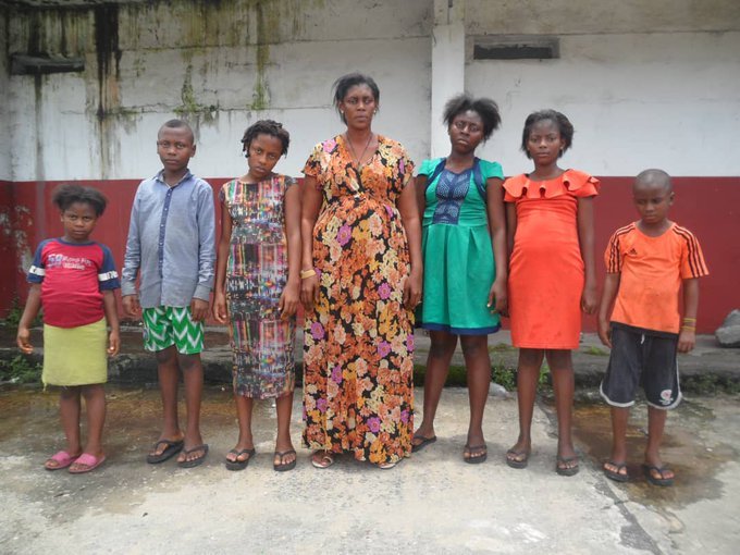 Mrs. Judith Oruese Adimora and her six biological children