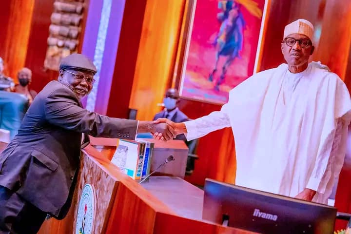 PHOTOS: President Buhari Swears-In Ariwoola as Acting Chief Justice Of Nigeria