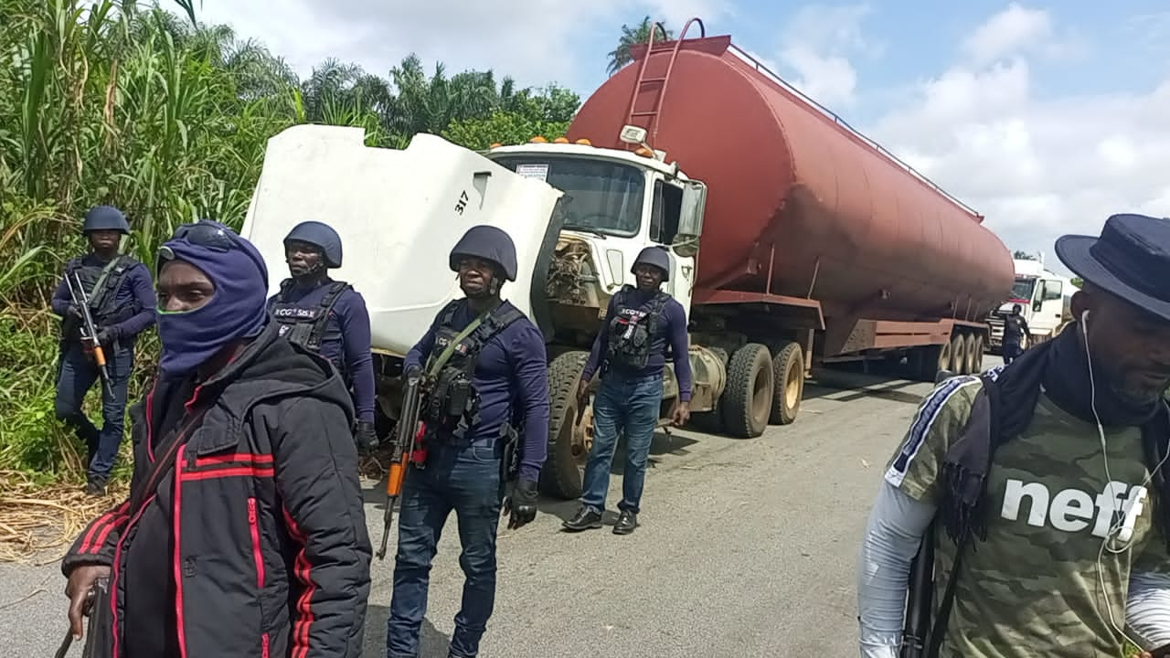 CGSIS Bursts Illegal Loading Point Of Stolen Petroleum Product, Impound Trucks, Arrests 4 Suspects In Delta