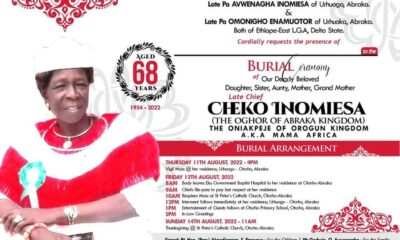 PDP Chieftain, Cheko Inomiesa For Burial Friday