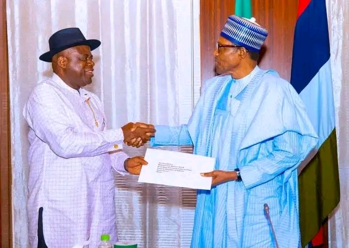 Gov. Diri Meets President Buhari Over Medical University, Road Projects