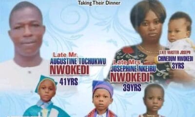 Family-of-six Who Died After Eating Dinner For Burial Nov 29 In Anambra