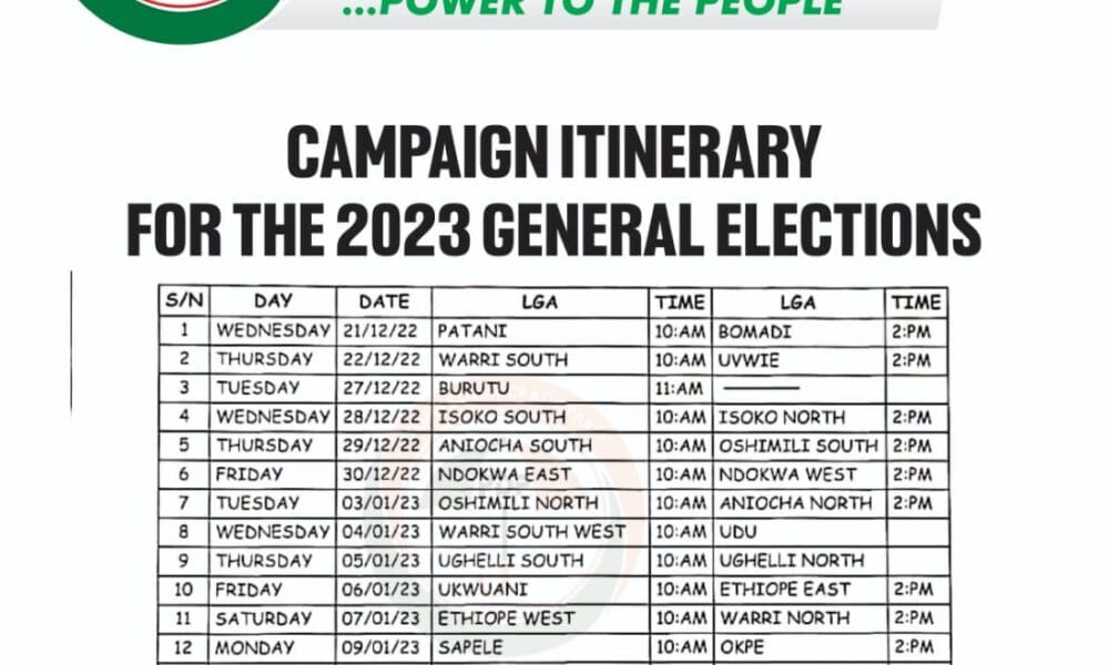 2023: Delta PDP Takes Campaigns To LGAs A after Ward To Ward Tours