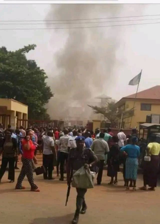 BREAKING: Gunmen Bomb INEC Headquarters In Imo