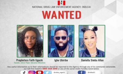 NDLEA Declares Prophetess, Couple Wanted Over Seized Illicit Drugs