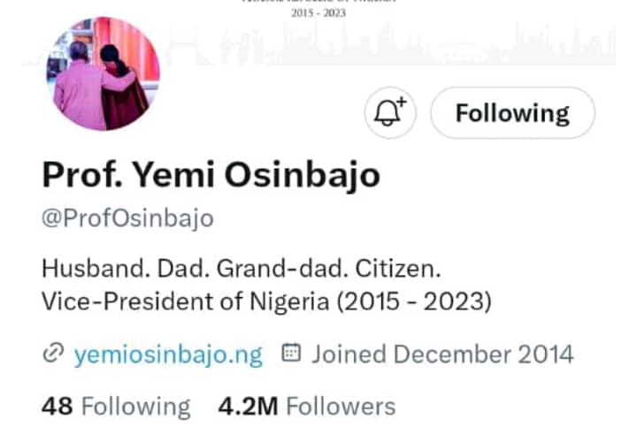 Twitter Removes Osinbajo’s Verification Tag