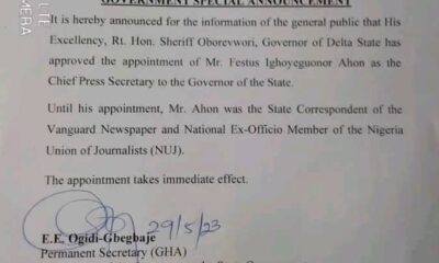 NUJ Delta Congratulates Festus Ahon On Appointment As CPS To Governor Oborevwori
