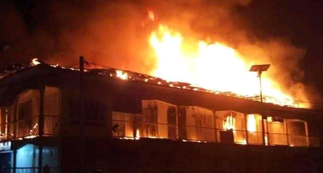 BREAKING: Mystery Fire Razes NLC President's House In Lagos