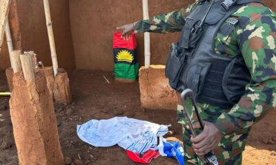 Troops Sack IPOB/ESN Enclave, Capture Fighter, Fire Arms In Asaba