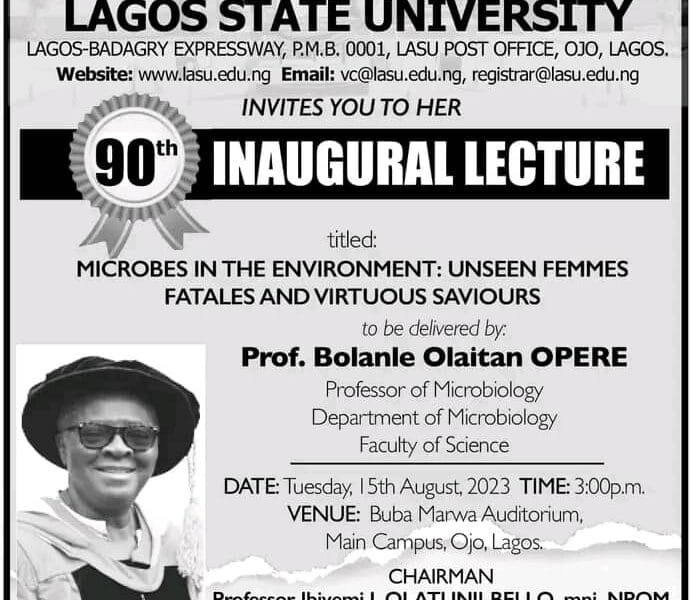 Professor Opere To Deliver LASU 90th Inaugural Lecture