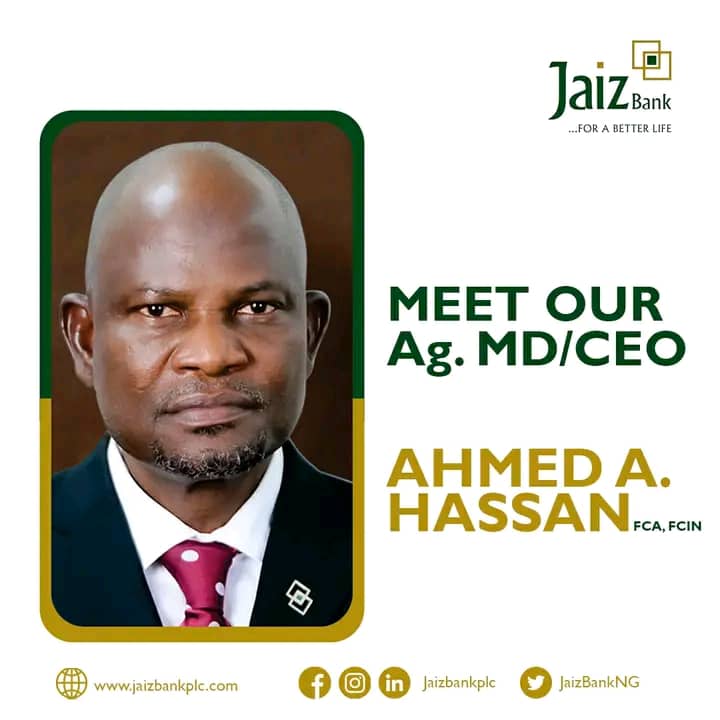 Jaiz Bank Appoints Ahmed Hassan Acting MD/CEO