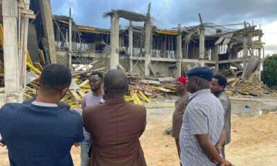 DSTG Investigating Collapsed Building In Asaba