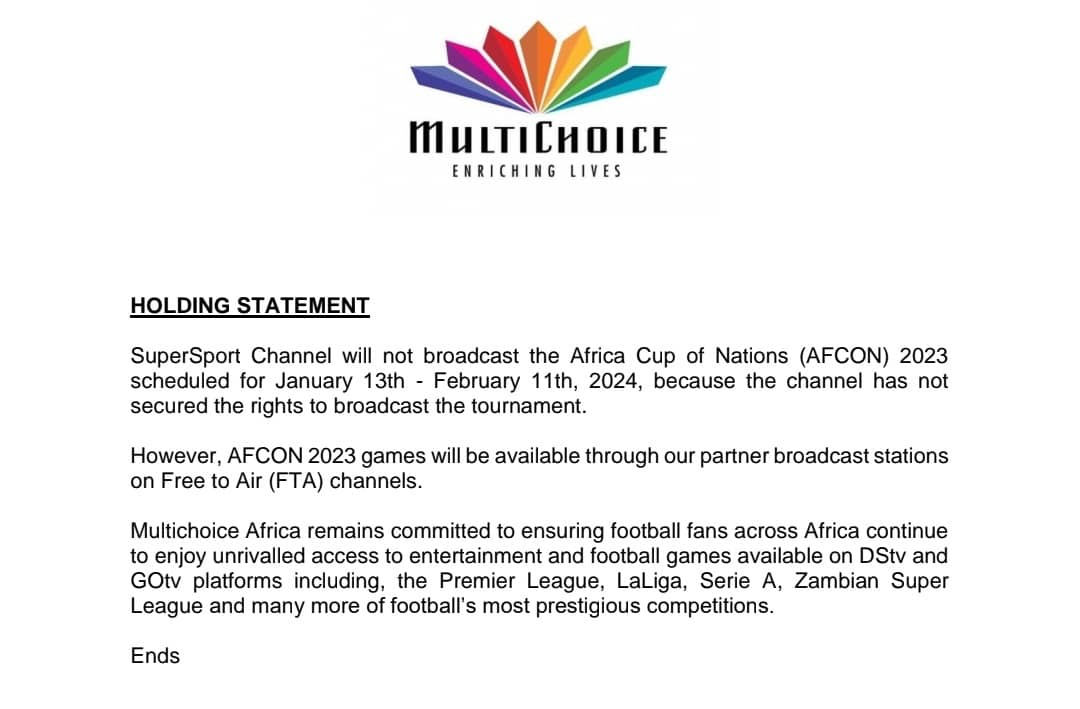 BREAKING: SuperSport Will Not Broadcast AFCON 2023