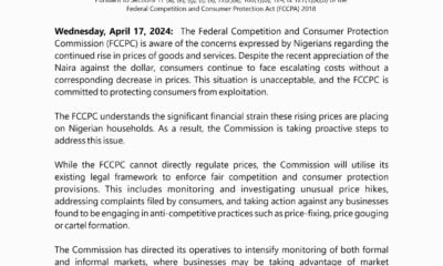 FCCPC Takes Action To Address Rising Prices And Protect Consumers