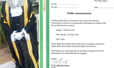 Pro-Fubura Rivers Assembly To Screen Commissioner Today