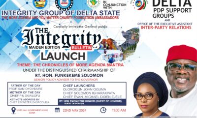 Integrity Group Unveils Programme Of Activities To Mark Oborevwori's One Year In Office 