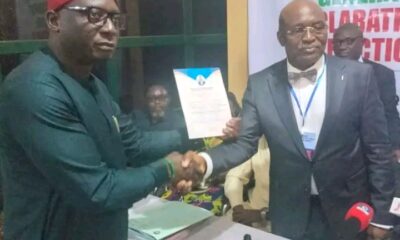 Ogedegbe Receives Certificate Of Return As Ethiope East Local Government Council Chairman-Elect