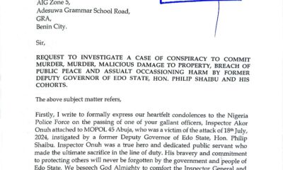 Edo Violence: State Govt Petitions IGP, Fingers Shaibu, Kabaka, Others