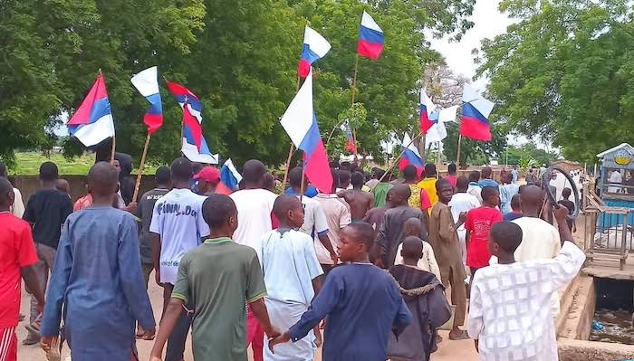 Kaduna Police Arrest 39 Amid Protests, Recover Russian Flags