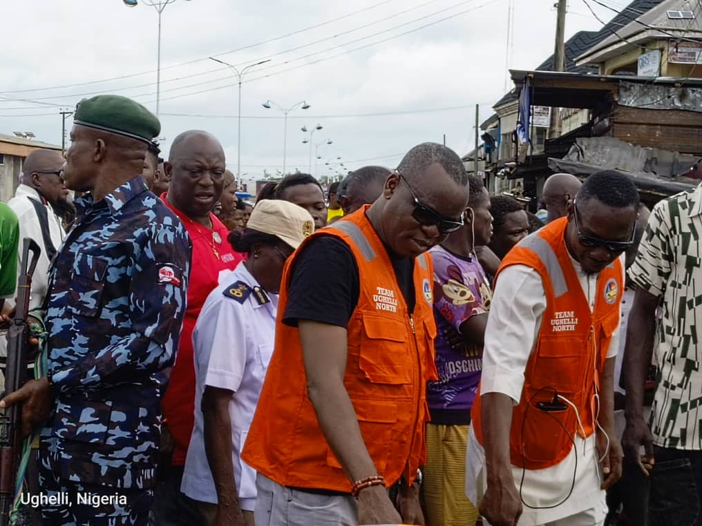 Ughelli North Chairman Leads Through Cleaning At Main Market In Special Sanitation Exercise