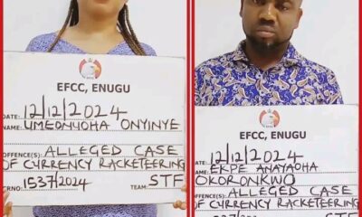 EFCC Arraigns Bankers For Alleged Currency Racketeering In Enugu