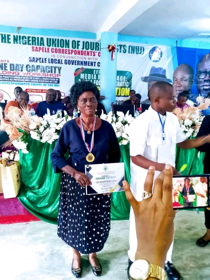 Sapele NUJ Honours Bright Abeke With Grand Patron Title