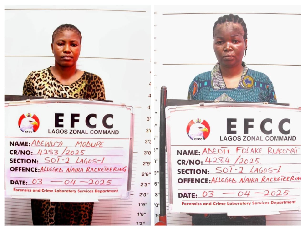 EFCC Arraigns Ex-Convict, One Other For Naira Abuse In Lagos