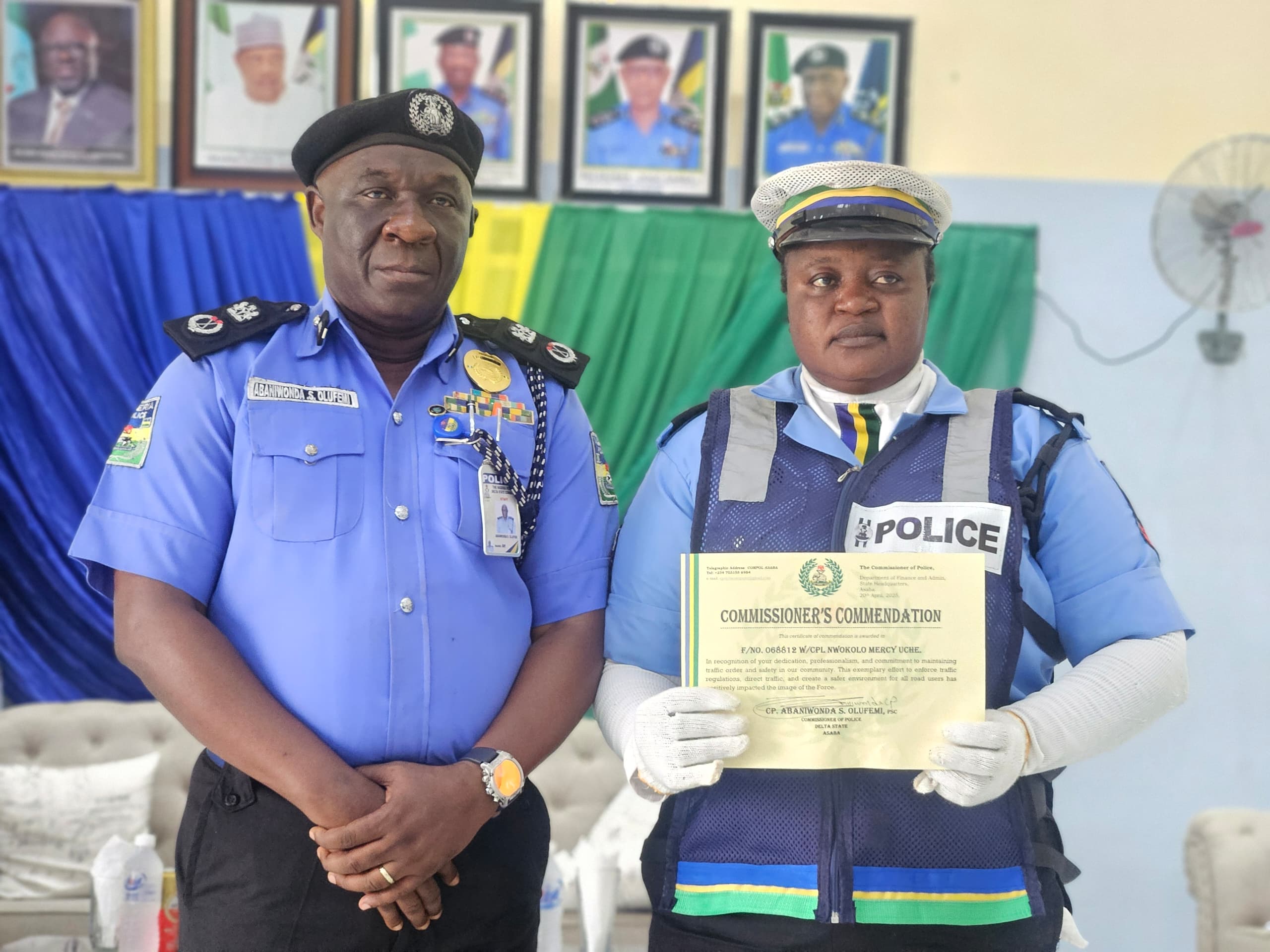 Abaniwonda Presents Letters Of Commendation To CP-Special Assignment Team, Widely Celebrated Traffic Officer, Nwokolo Uche