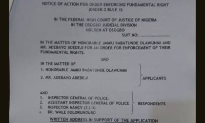 Threat To Life: Osun APC Chieftains Drag IGP, Adeleke's Aide, Wale Bolorunduro To Court