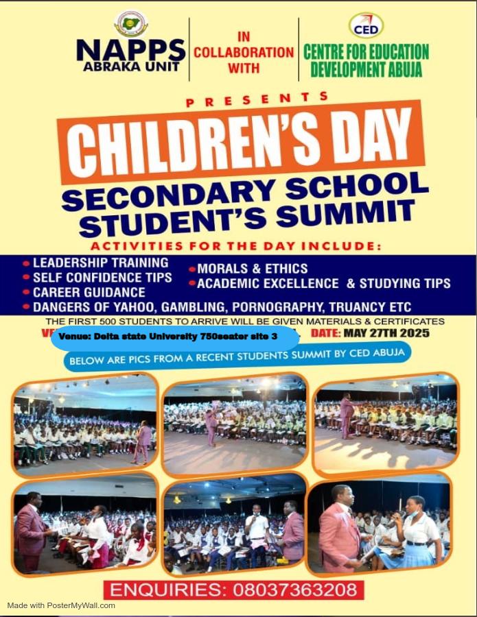 2025 Children's Day Summit To Hold In Abraka May 27