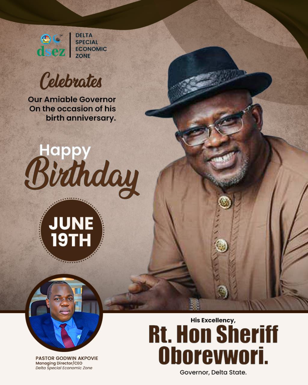 Pastor Akpovie Celebrates Governor Oborevwori At 62