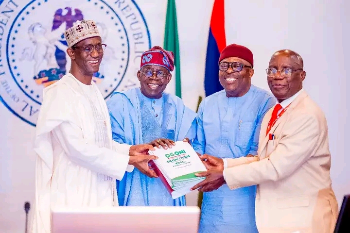 Tinubu Receives Ogoni Dialogue Report, Awards Posthumous Honours To Ogoni Four