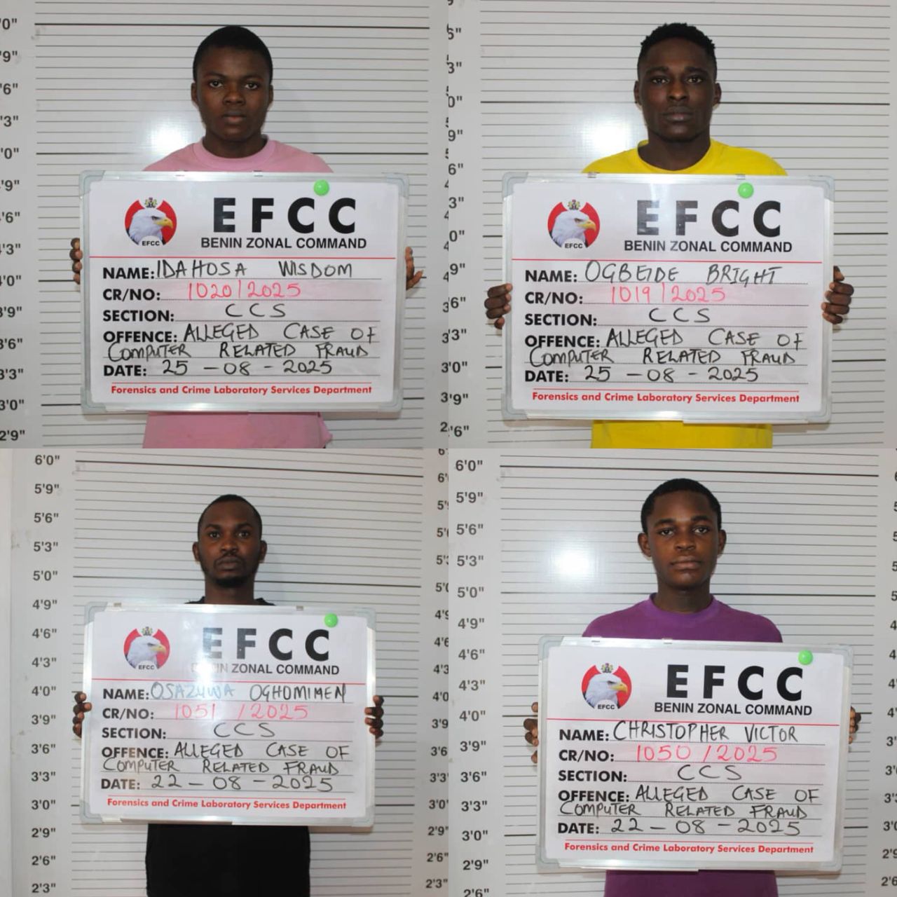 Court Jails Eight Internet Fraudsters In Benin City
 