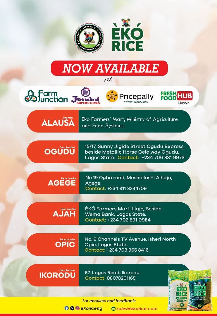 Eko Rice Now Available Across Lagos