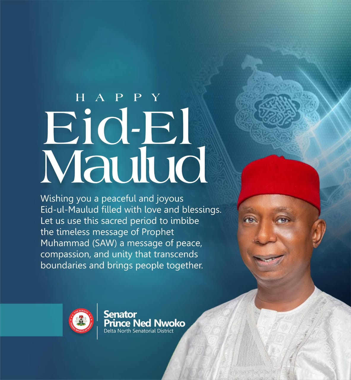 Sen. Ned Nwoko Congratulates Muslims On Birth Anniversary Of Mohammad