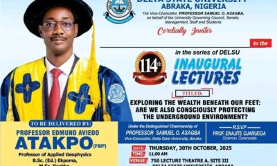 DELSU: Professor Atakpo To Deliver 114th Inaugural Lecture October 30