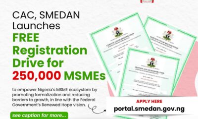 CAC, SMEDAN Launch Free Registration Drive For 250,000 MSMEs