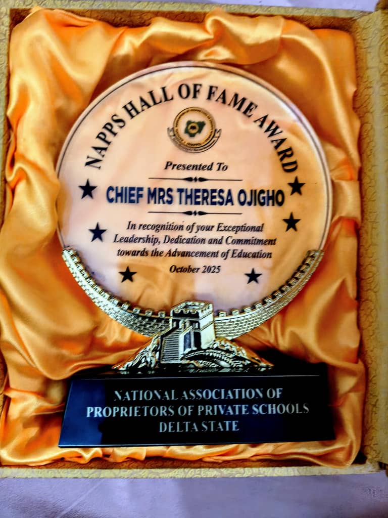 Education Icon, Chief (Mrs.) Theresa Ojigho Inducted Into NAPPS Hall Of Fame