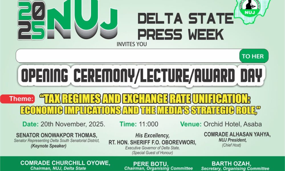 Delta Journalists Gear Up For 2025 NUJ Press Week November 16–23