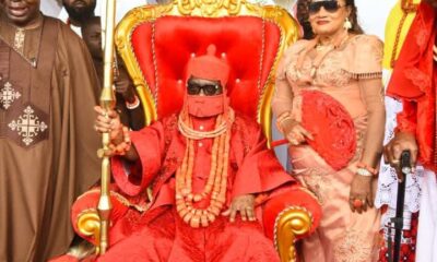 Senator Dafinone Congratulates Ovie Of Udu Kingdom, As Gov. Oborevwori Presents Staff Of Office To Monarch