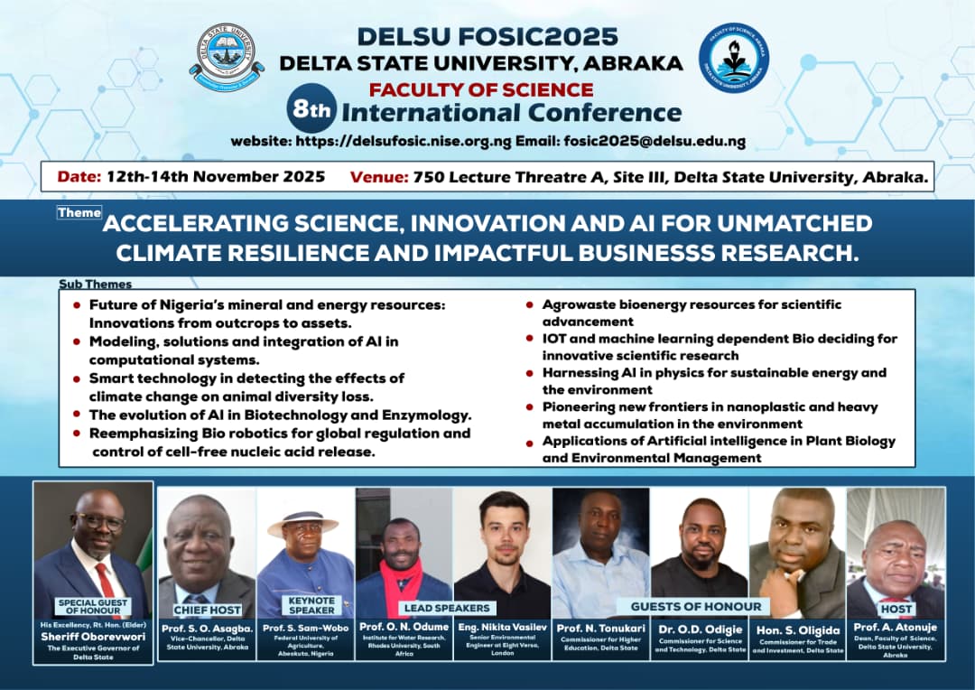 DELSU: Faculty Of Science To Hold 8th International Conference Nov. 12-14