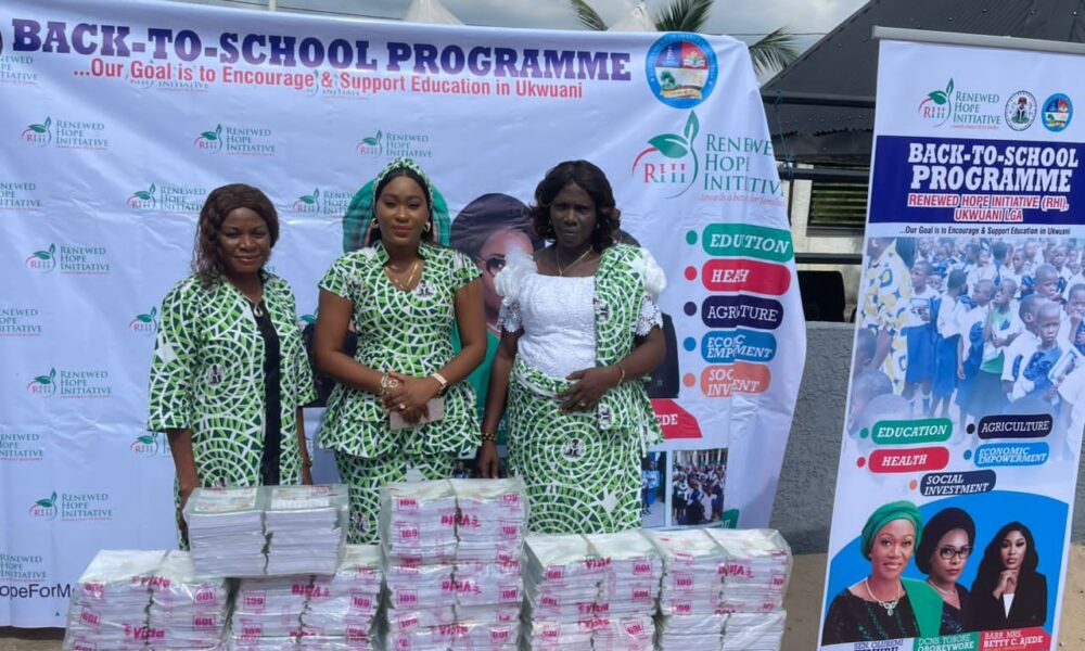 Renewed Hope Initiative: Betty Ajede Distributes Notebooks To Primary School Pupils In Ukwuani LGA