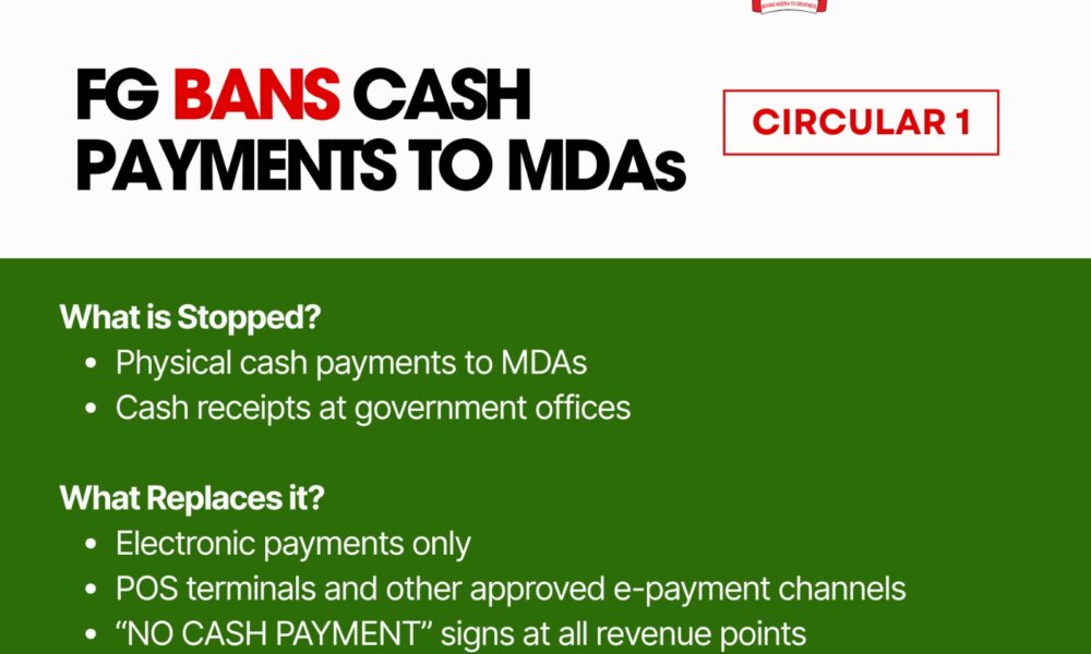 FG Bans Cash Payments To MDAs