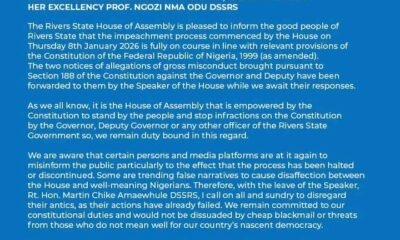 Impeachment Process Against Fubara, Deputy, Fully On Course -- Rivers State House Of Assembly