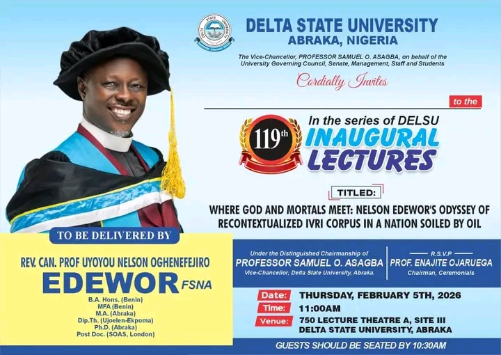 Professor Nelson Edewor To Deliver DELSU 119th Inaugural Lecture February 5