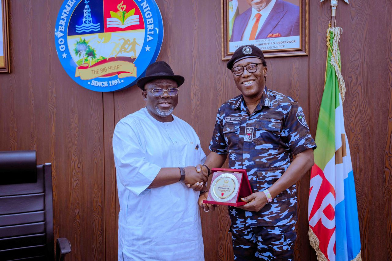 CP AINA ADESOLA PAYS COURTESY VISIT TO DELTA STATE GOVERNOR