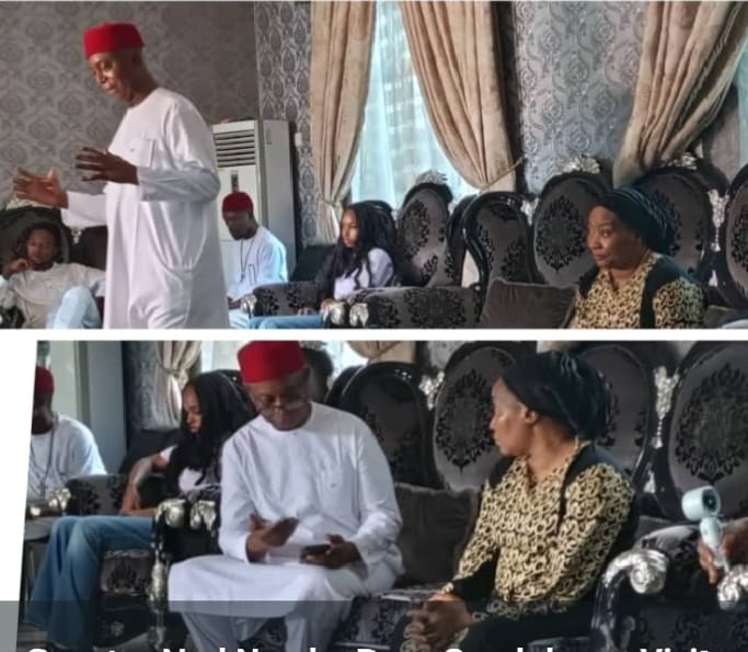 Senator Ned Nwoko Pays Condolence Visit To Family Of Late Senator Peter Nwaoboshi