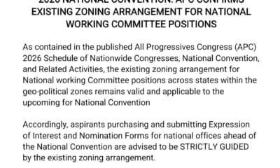 APC Upholds Existing Zoning Formula For NWC Positions Ahead Of 2026 National Convention