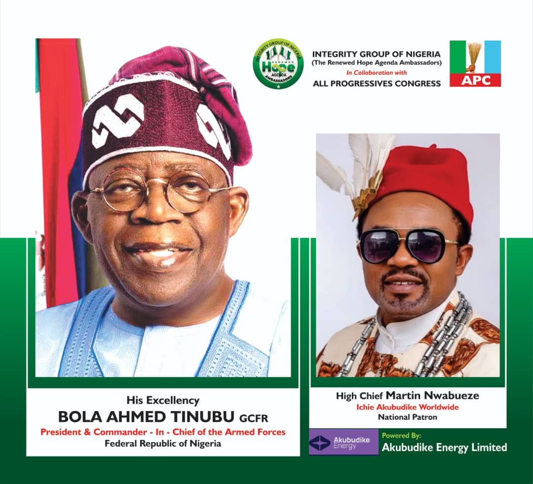 Integrity Group Backs Tinubu’s 2027 Bid, Declares “No Vacancy At Aso Rock”