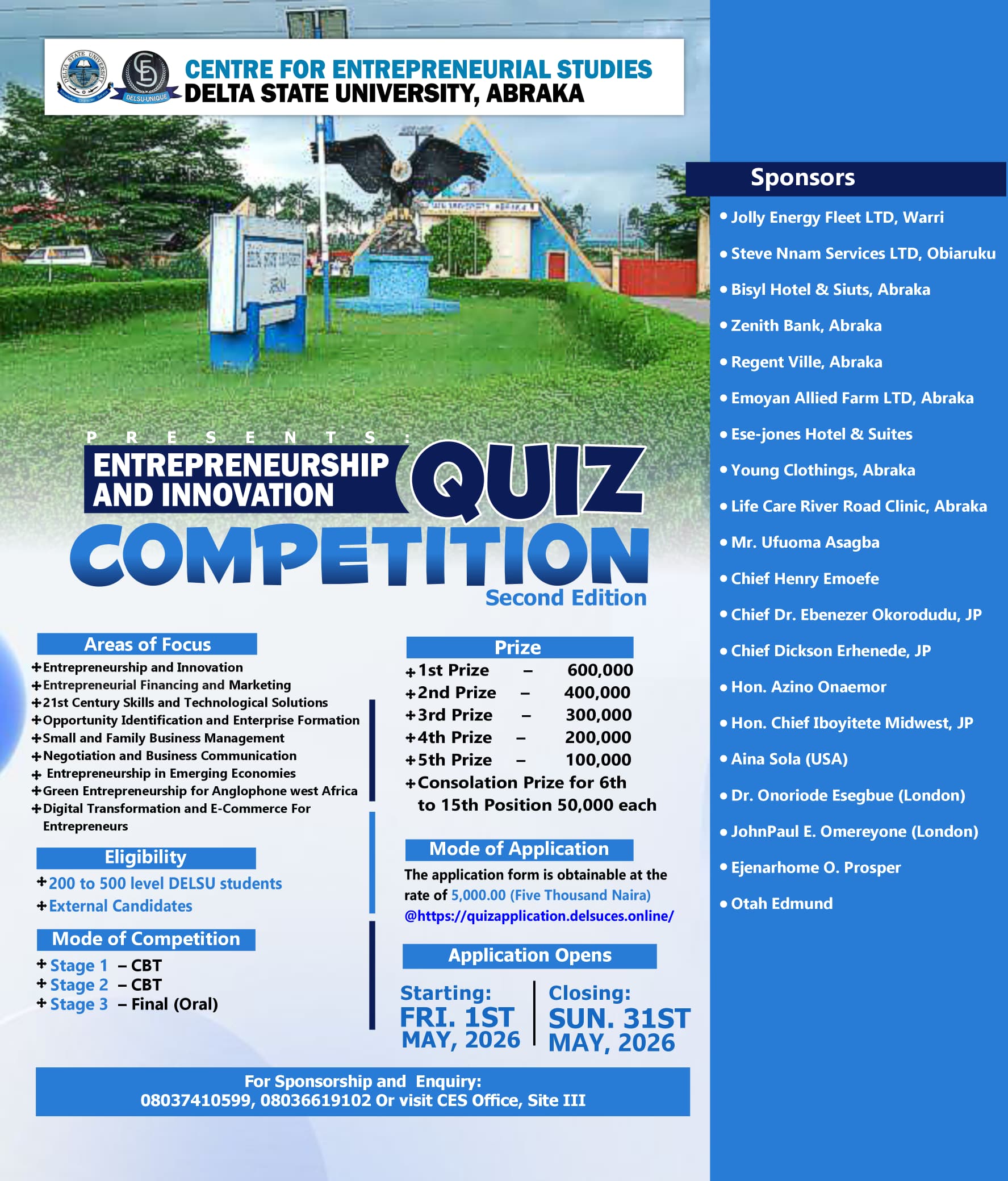 DELSU-CES Opens Application For Quiz Competition